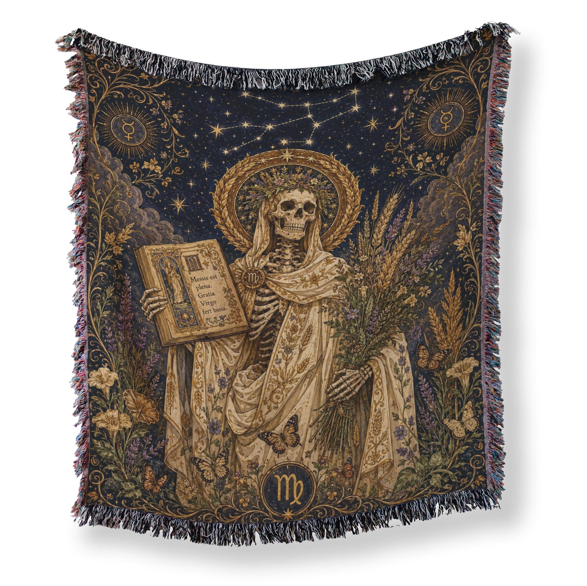 Virgo Harvest Scholar – Gothic Zodiac Blanket Main image