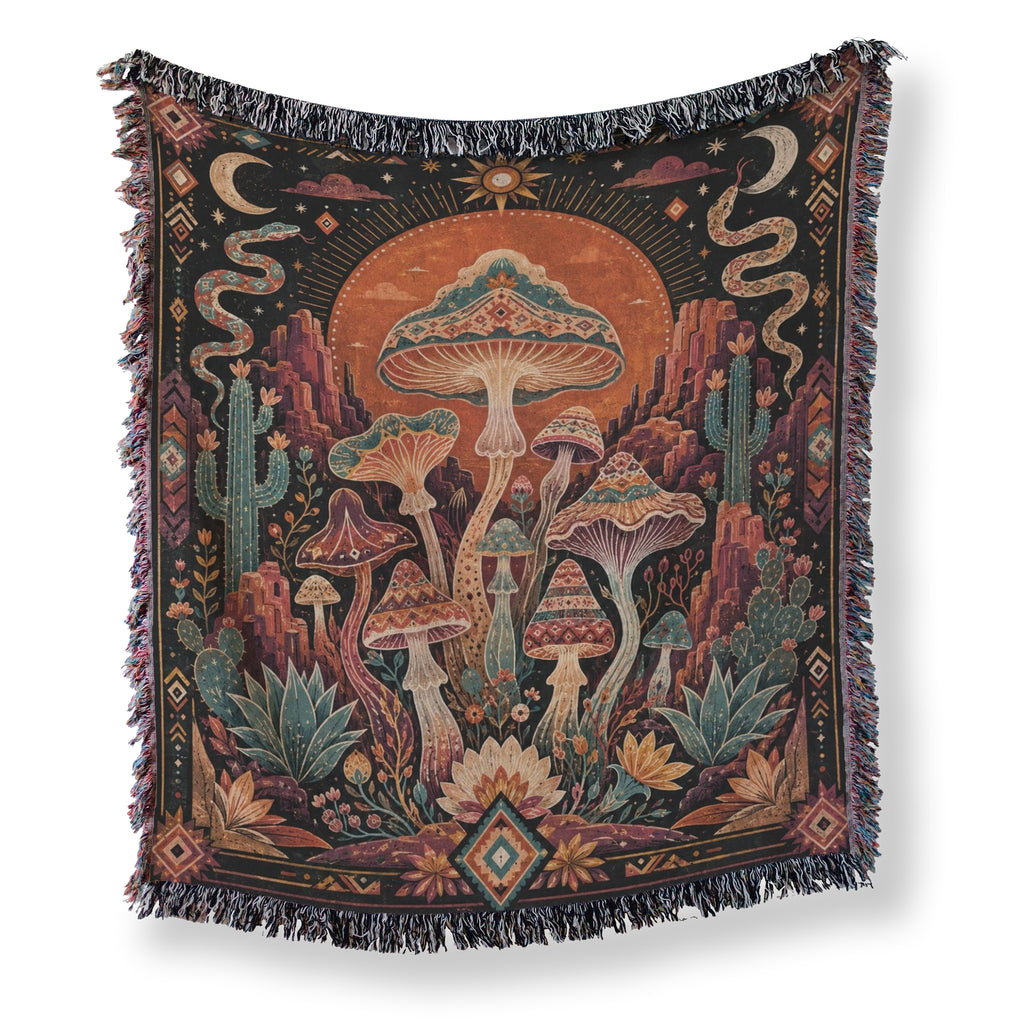 Desert Sun Mushroom Garden Blanket