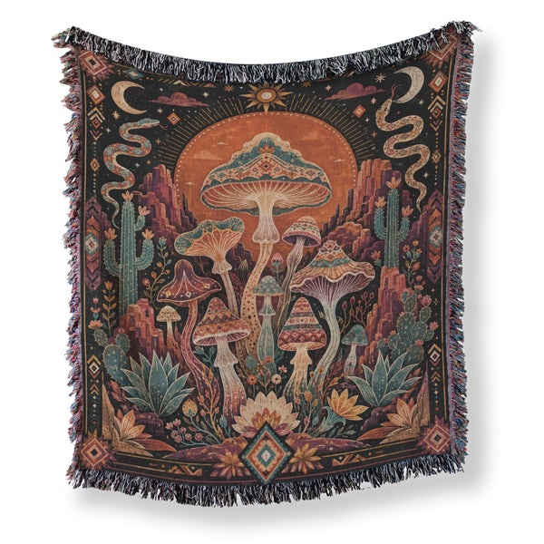 Desert Sun Mushroom Garden Blanket