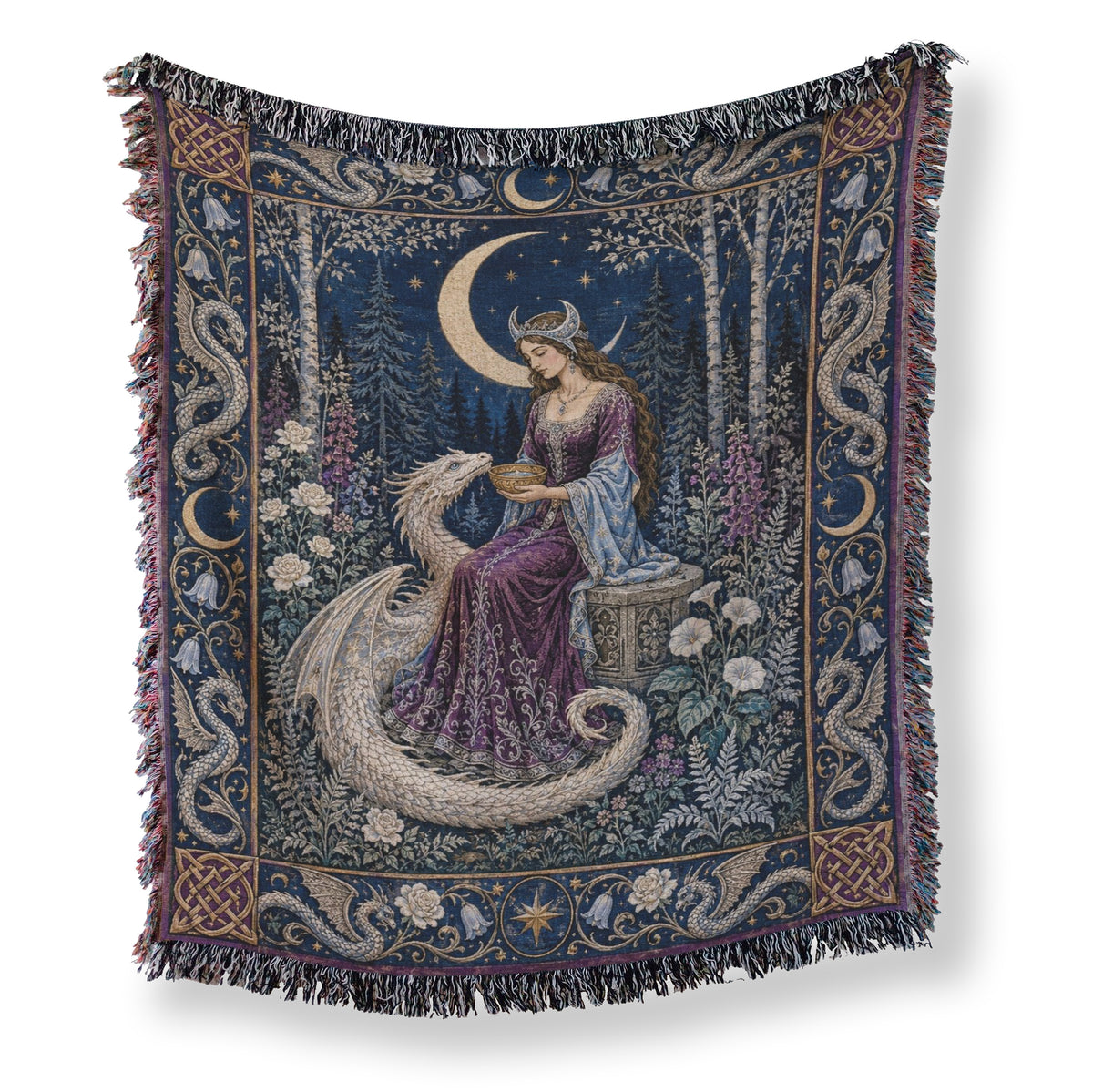 The Moonlit Dragon Maiden Blanket Main image