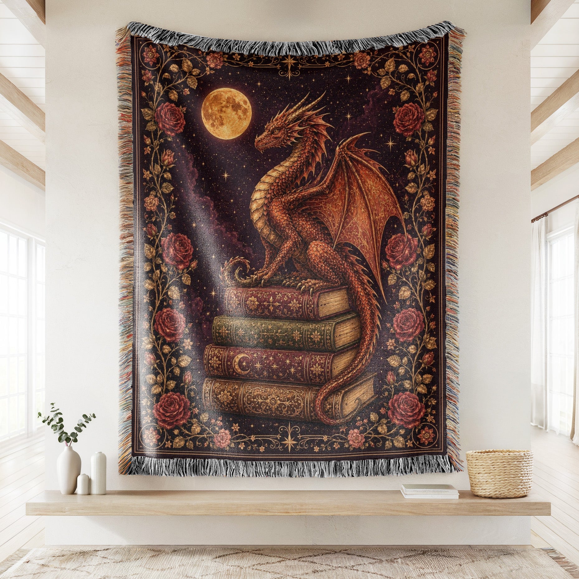 Crimson Moon Dragon Blanket Secondary image