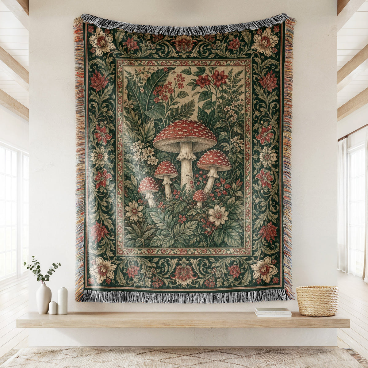 The Scarlet Toadstool Garden Blanket