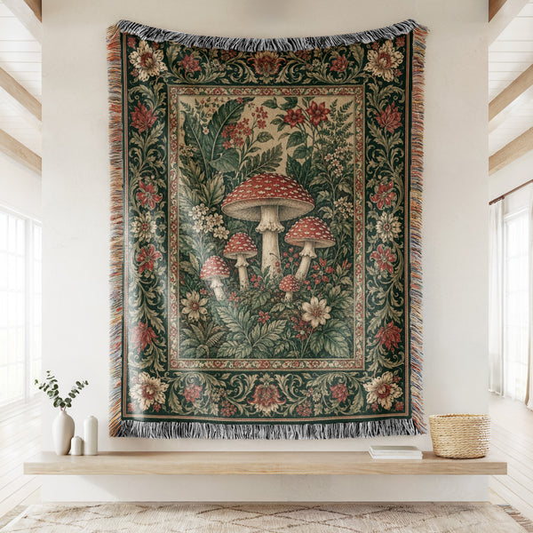 The Scarlet Toadstool Garden Blanket