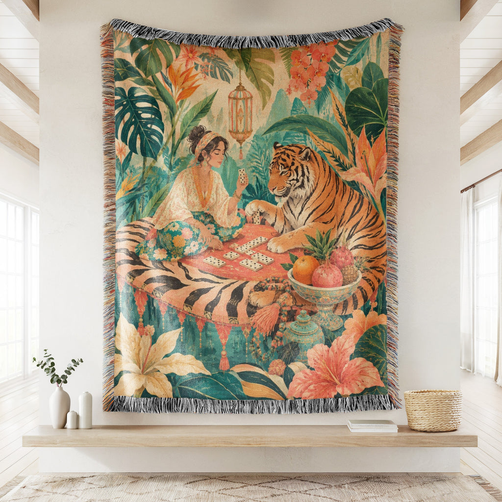 Tiger Card Game Blanket