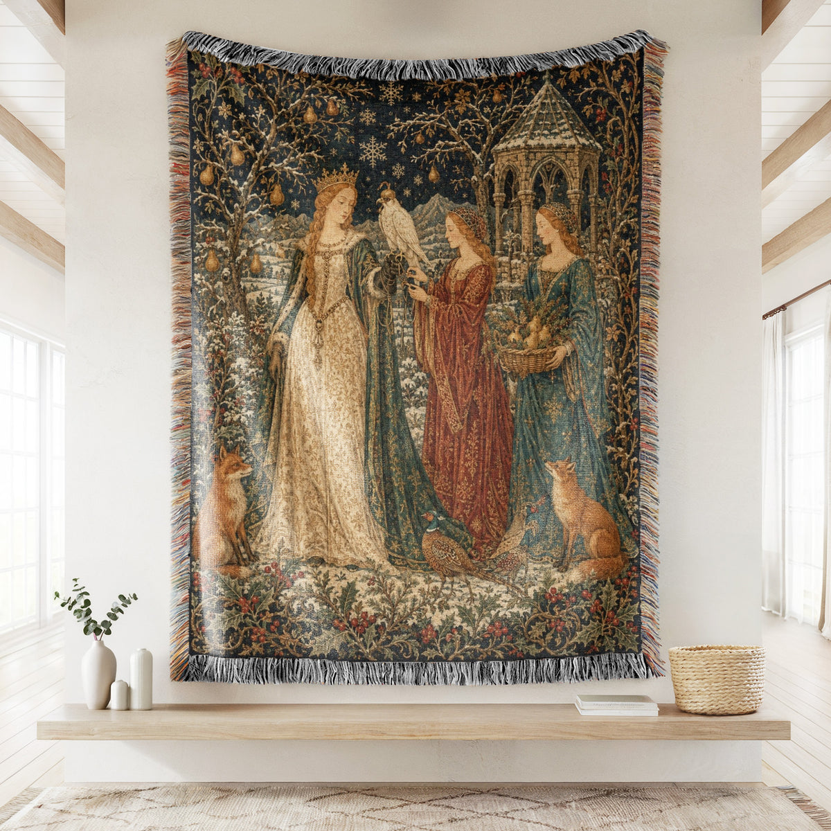 The Winter Falcon Court Blanket