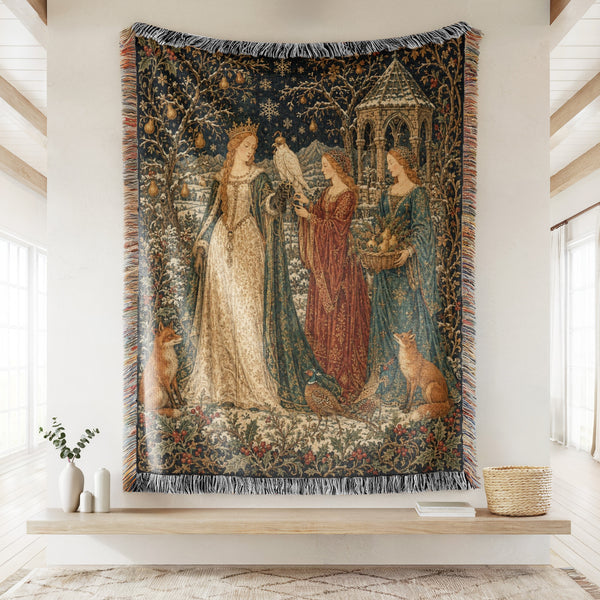 The Winter Falcon Court Blanket