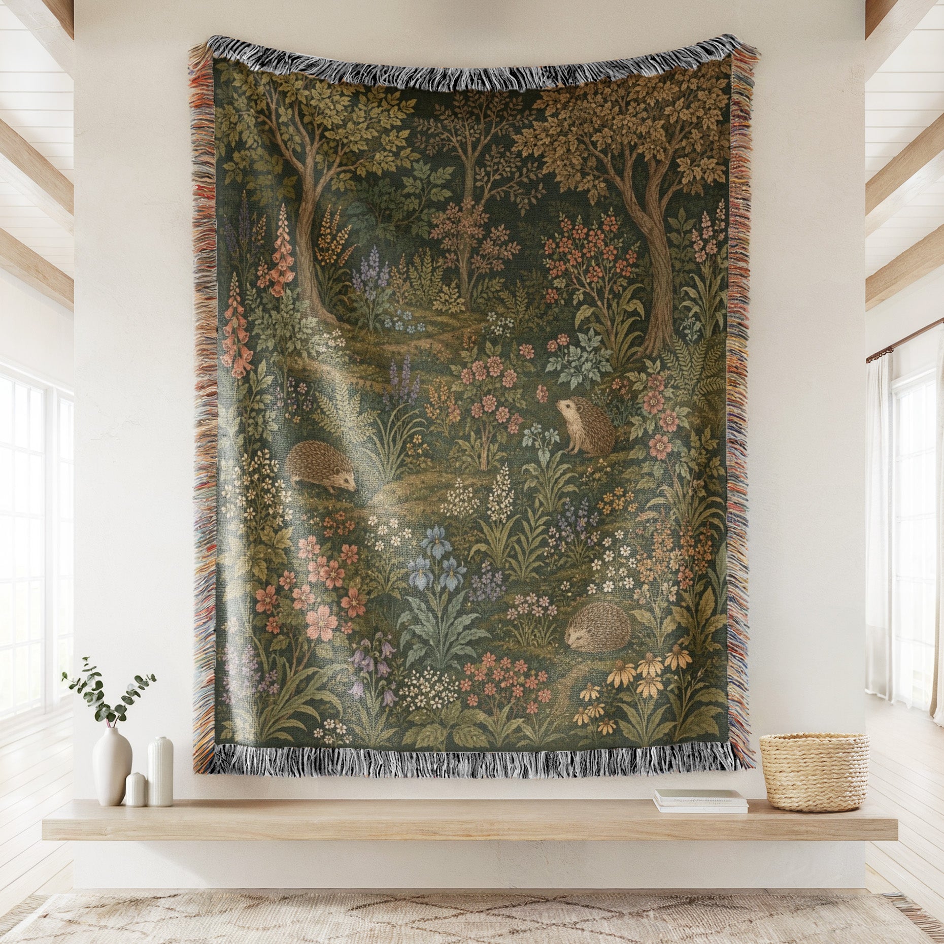 Hedgehogs in the Wildflower Wood Blanket Secondary image