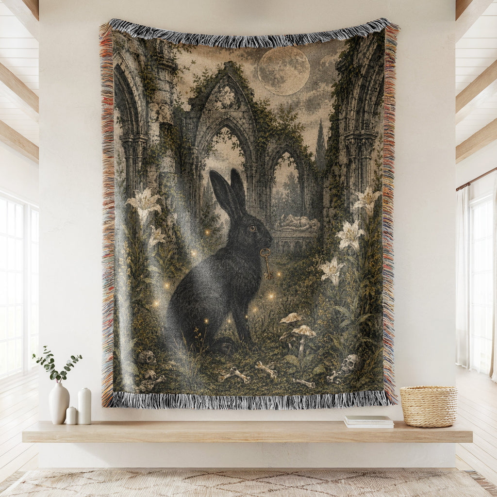 Black Rabbit of the Moonlit Ruins Blanket