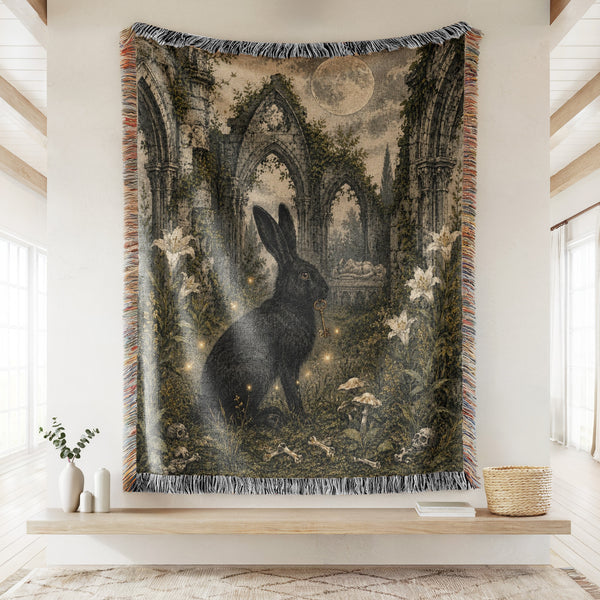 Black Rabbit of the Moonlit Ruins Blanket