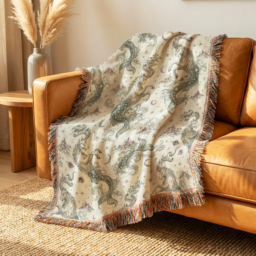 Capricorn Celestial Sea-Goat Pattern Blanket