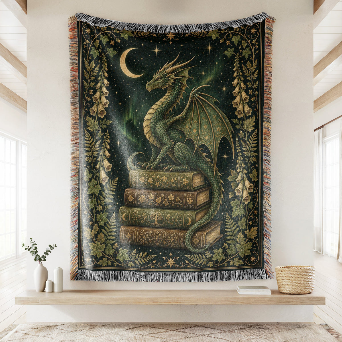 Emerald Crescent Dragon Blanket