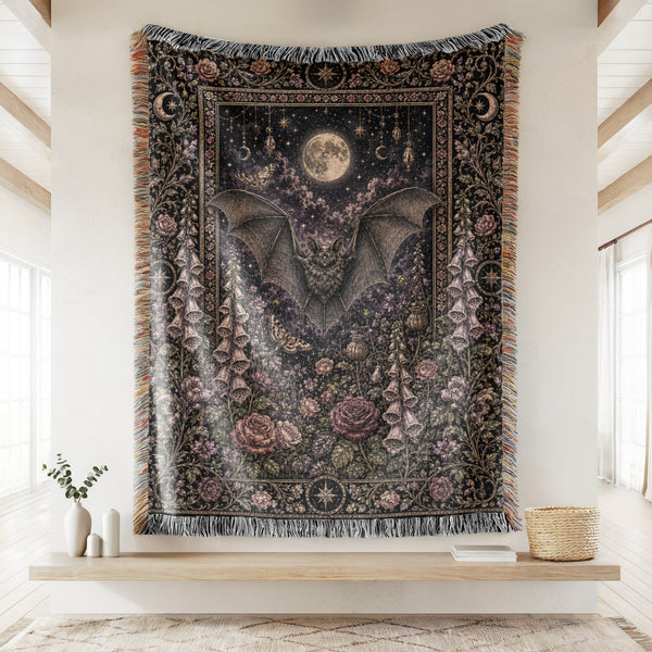 Midnight Bat and Foxglove Blanket