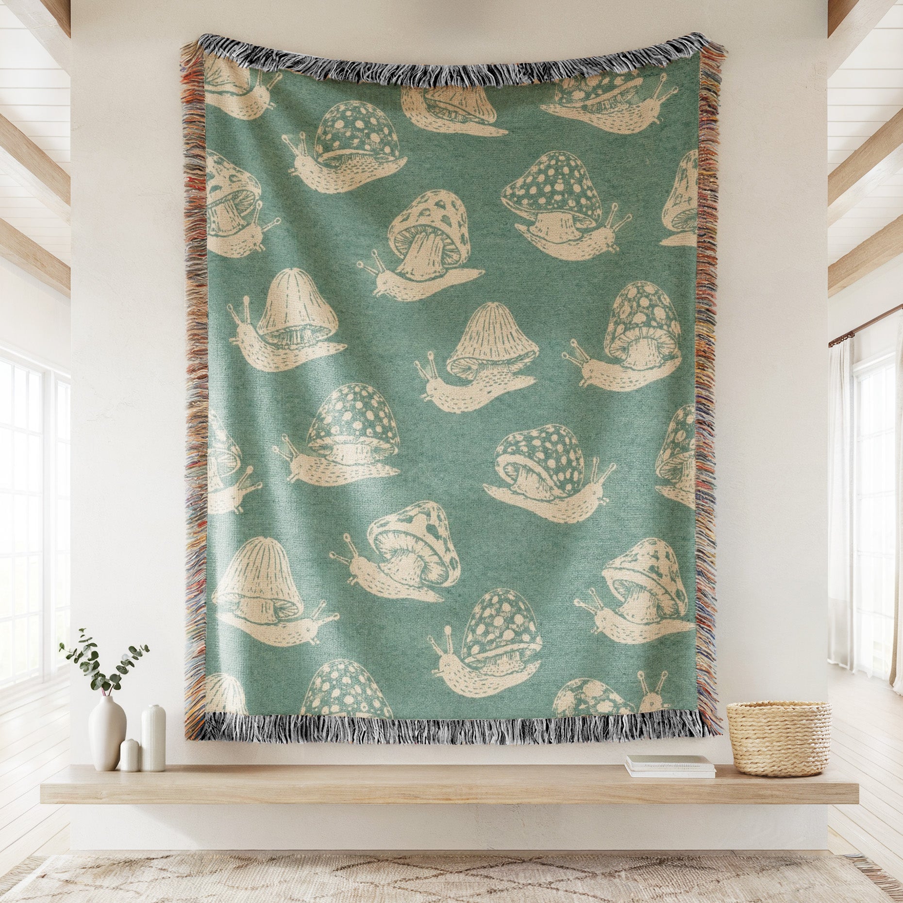 Mushroom Snail Woodland Blanket Secondary image