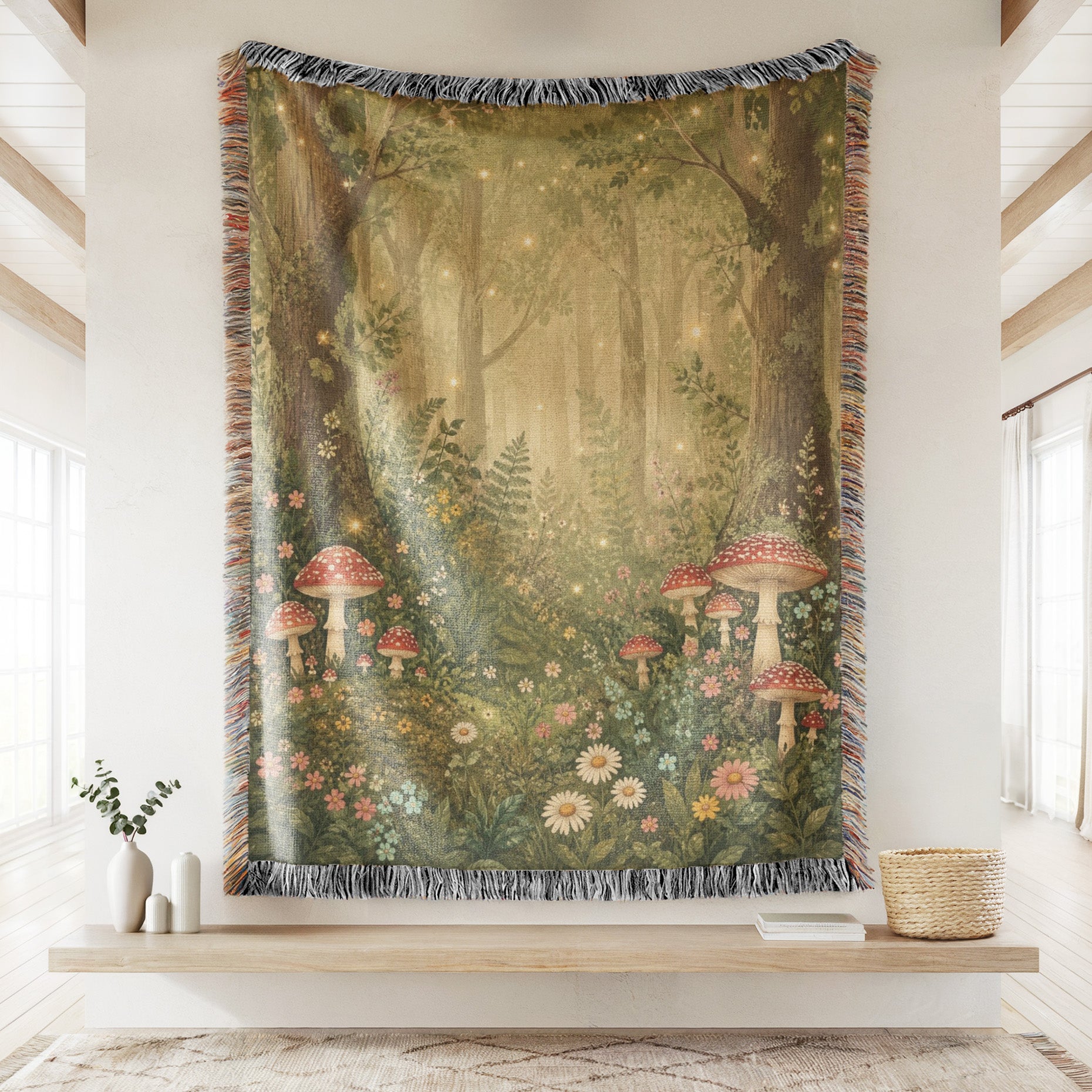 The Fairylight Mushroom Meadow Blanket Secondary image