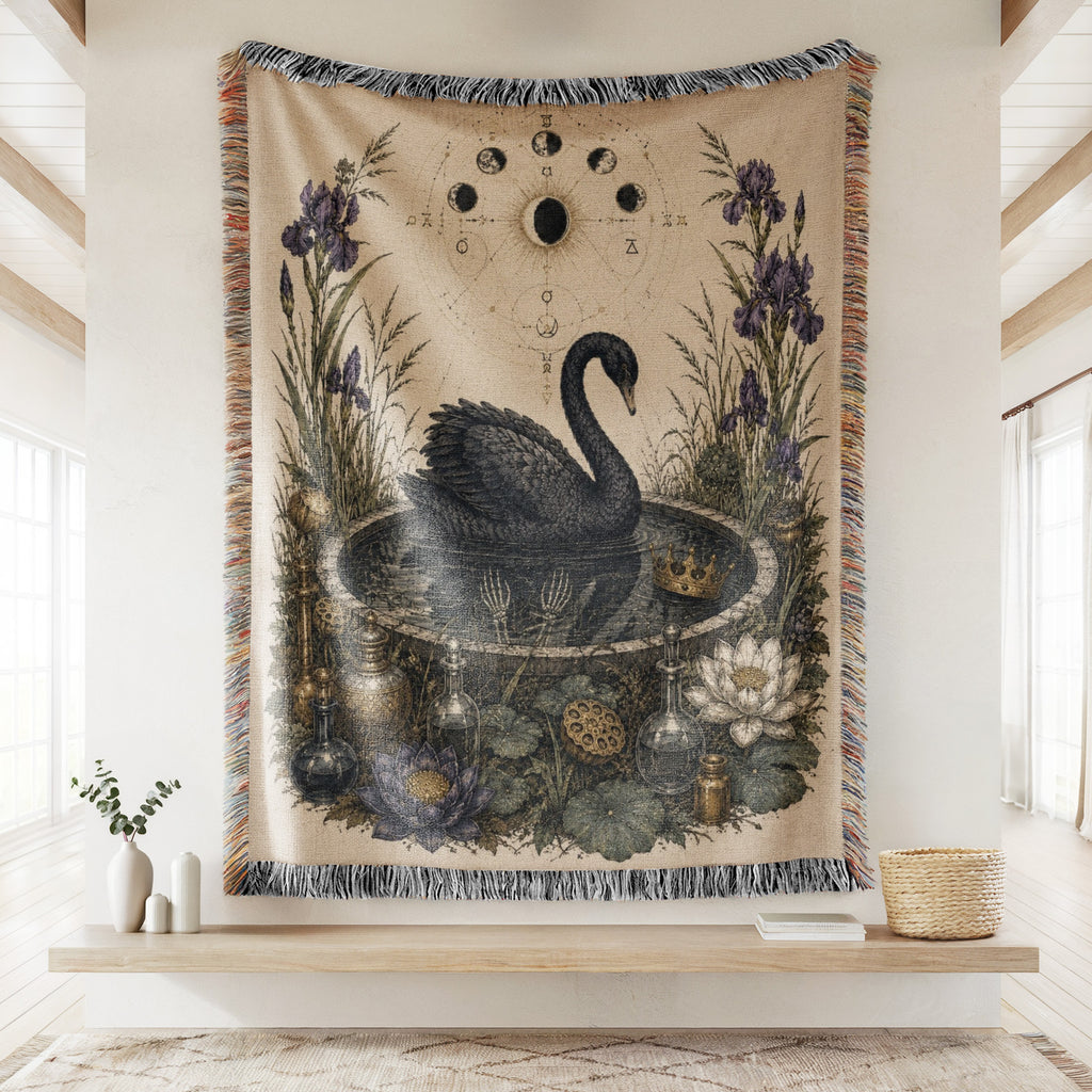 Black Swan Moon Garden Blanket