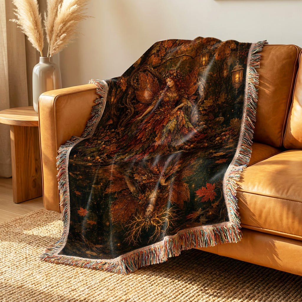 Autumn Lantern Queen Blanket