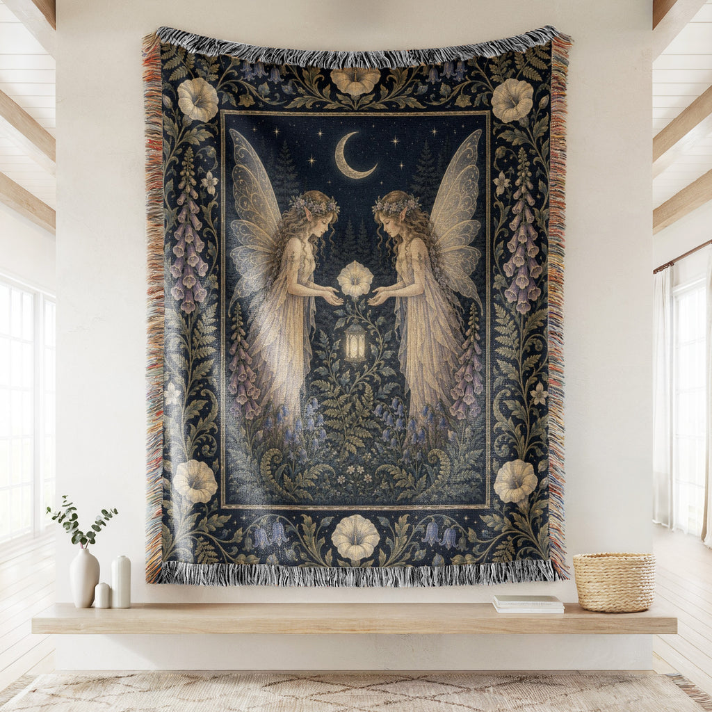 Moonlit Twin Fairies Blanket