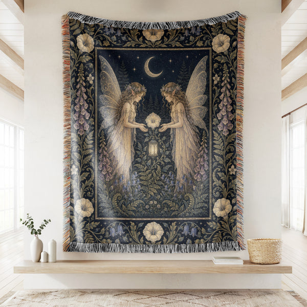 Moonlit Twin Fairies Blanket