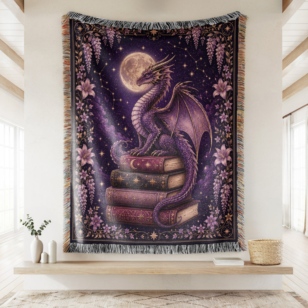 Violet Moon Dragon Blanket