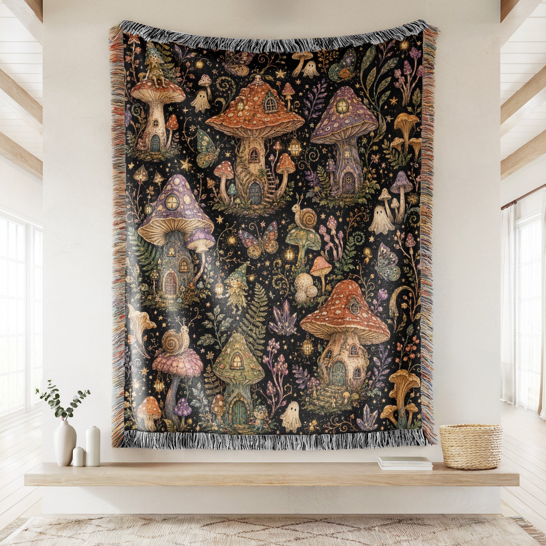 Enchanted Mushroom Village Blanket Secondary image