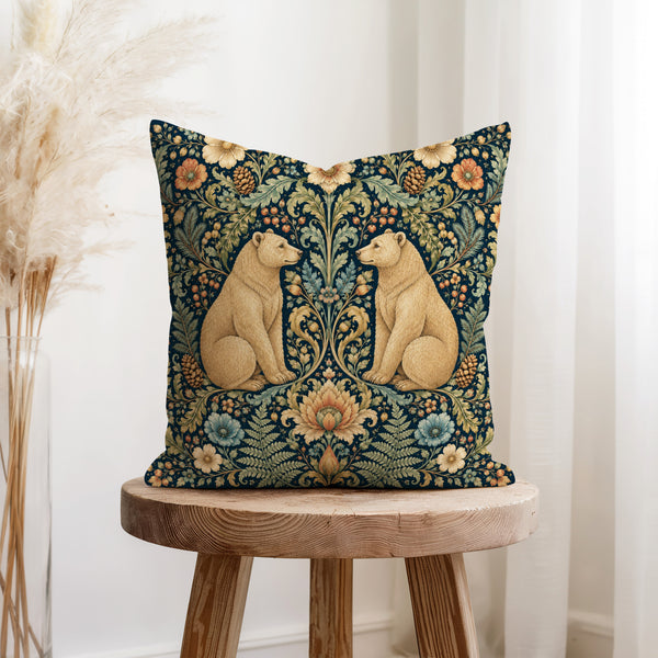 The Bear Garden – Ornate Woodland Pillow