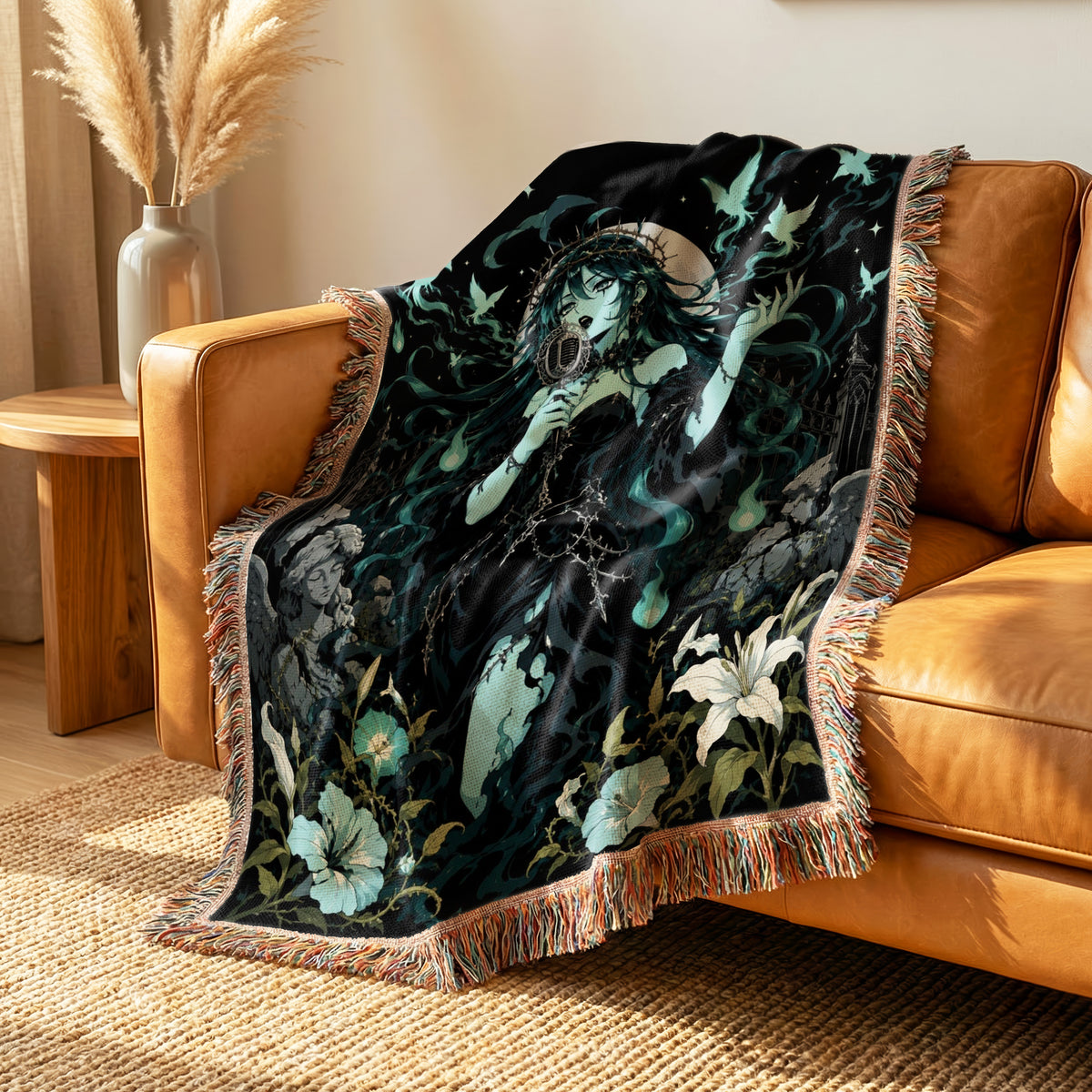 Ghost Singer of the Midnight Garden Blanket