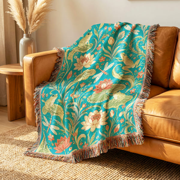 Lotus Pond Frog Blanket