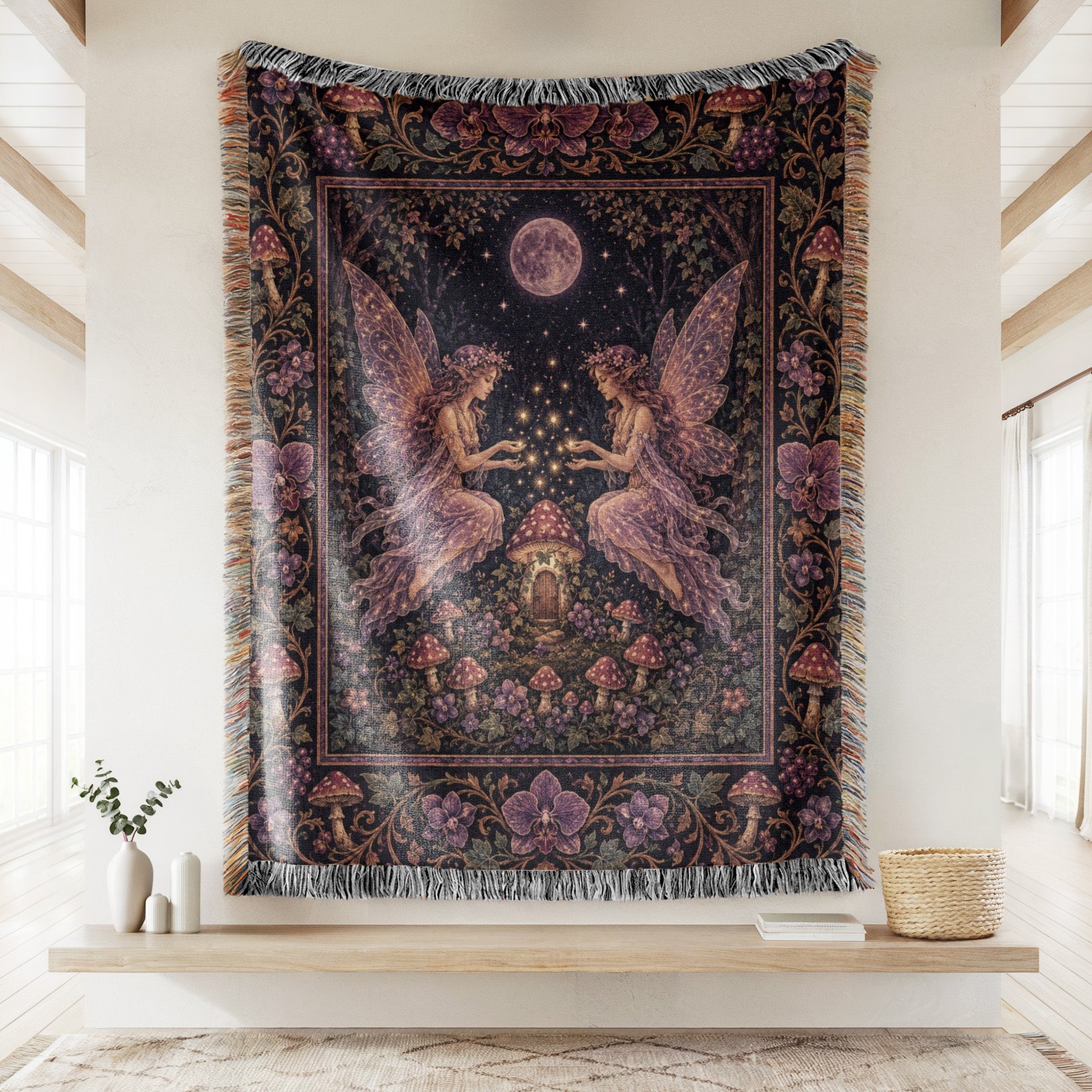 Purple Mushroom Twin Fairies Blanket Secondary image