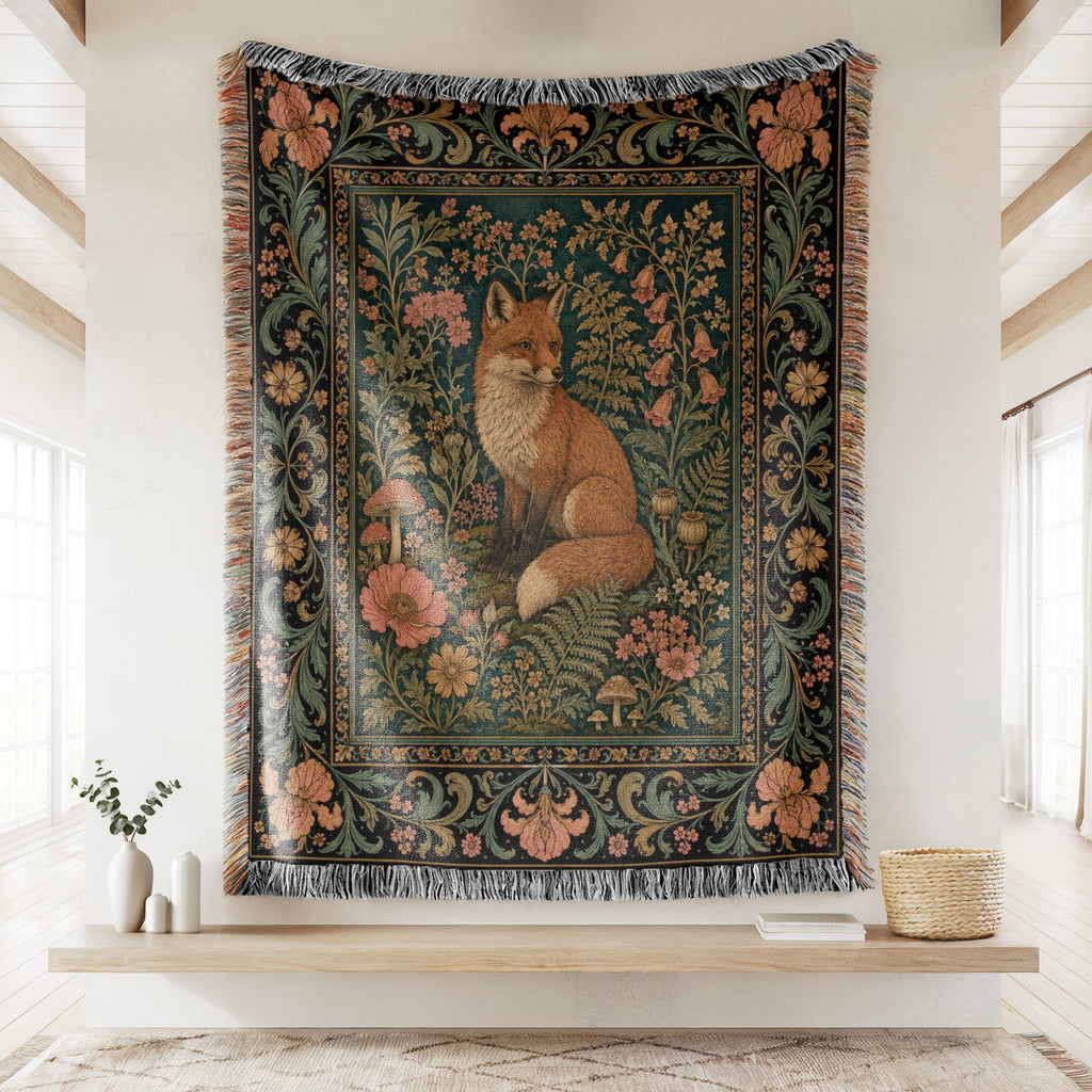 Woodland Fox Tapestry Blanket