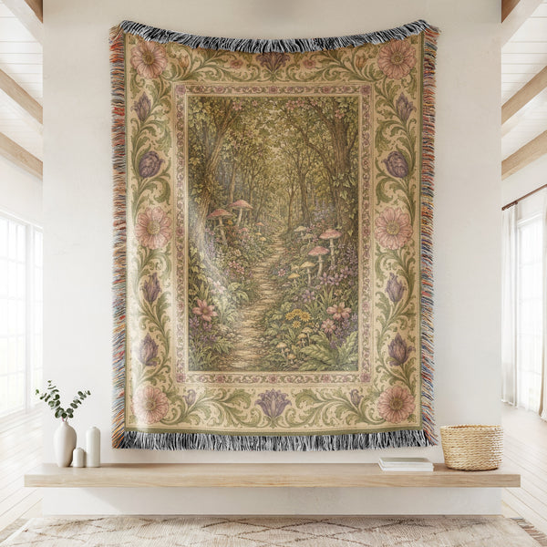 The Rosewood Mushroom Path Blanket