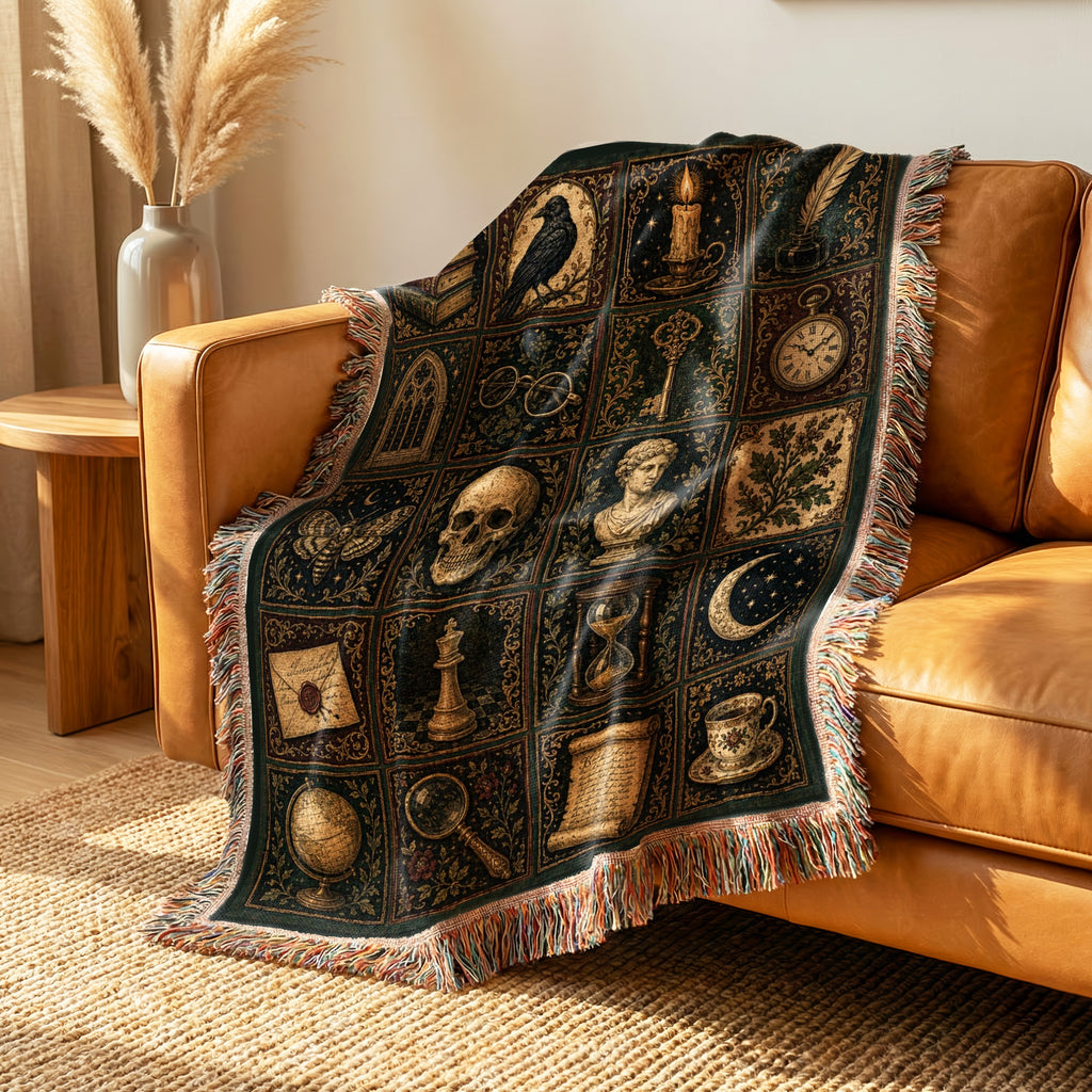 Scholar's Curiosities Patchwork Blanket