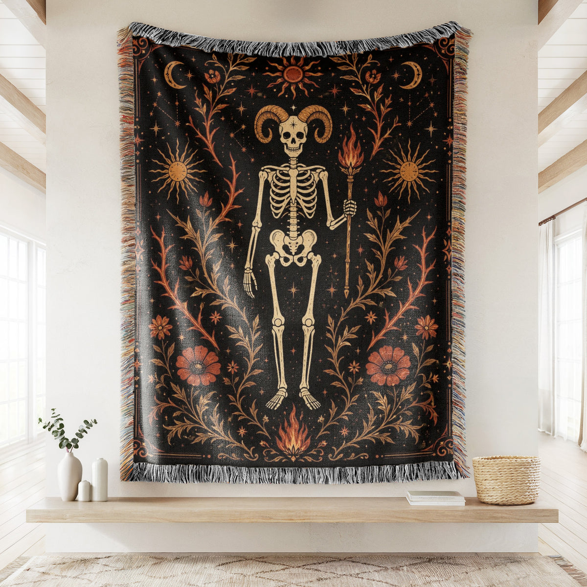 Aries Celestial Skeleton Blanket