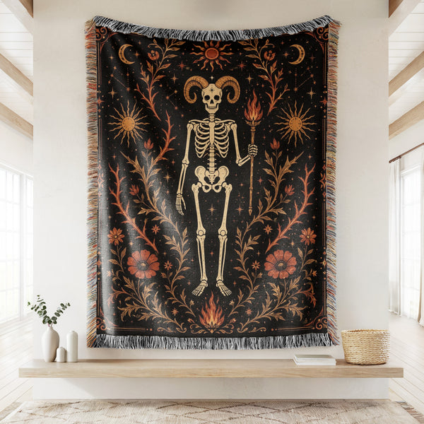 Aries Celestial Skeleton Blanket