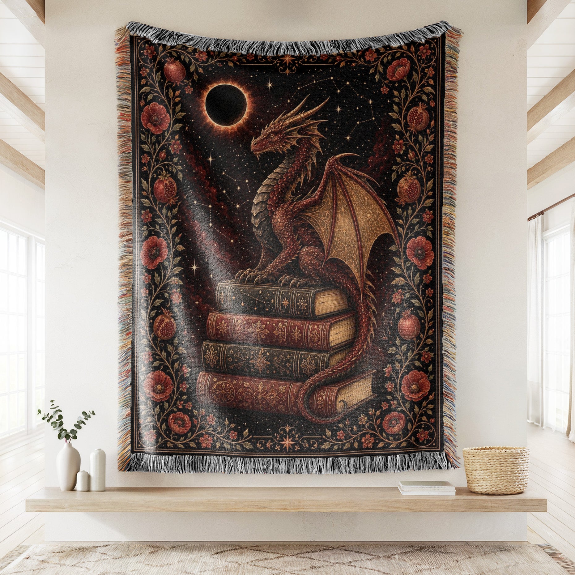Eclipse Dragon & Pomegranate Blanket Secondary image