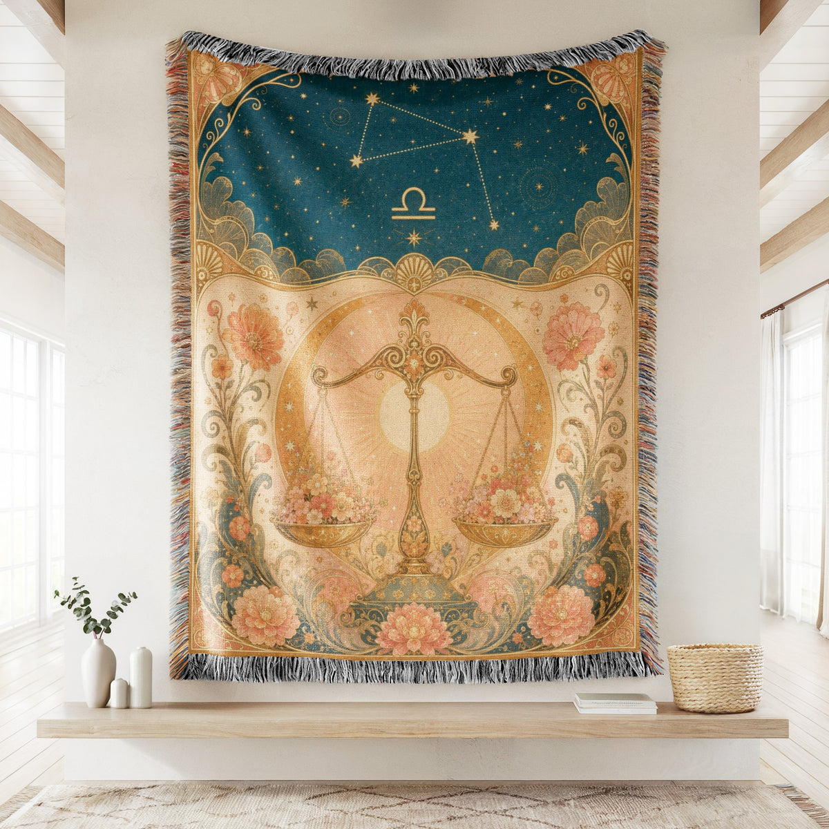 Libra Floral Scales Blanket