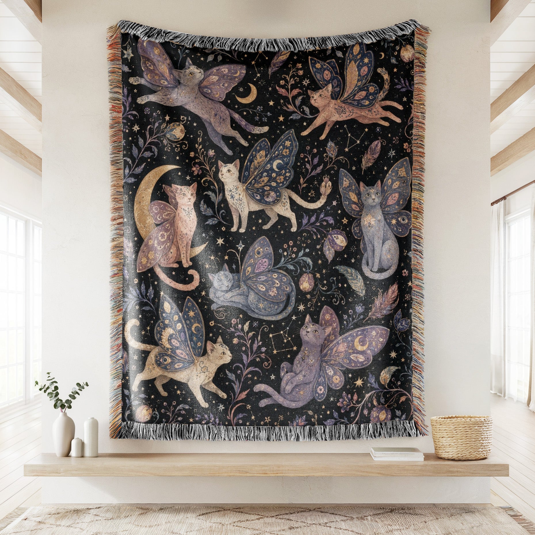 Celestial Fairy Cats Blanket Secondary image