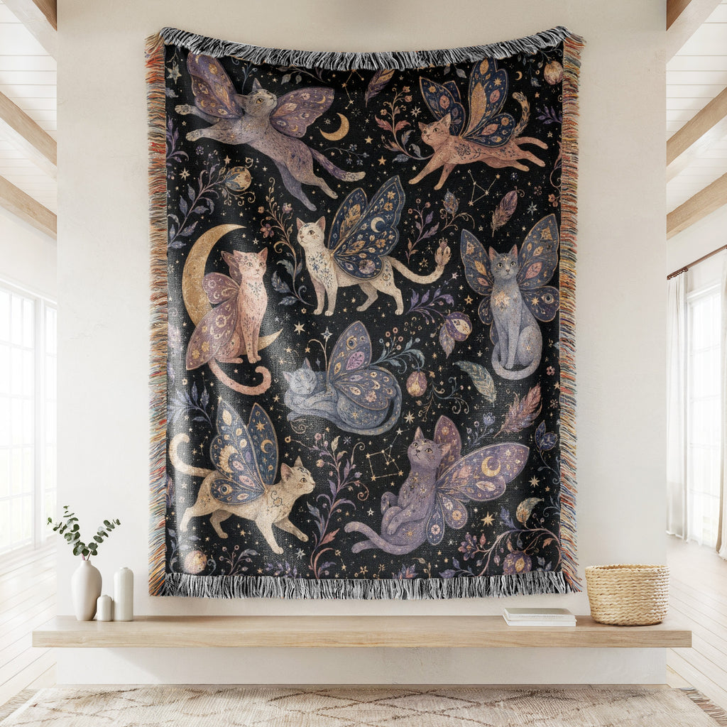 Celestial Fairy Cats Blanket