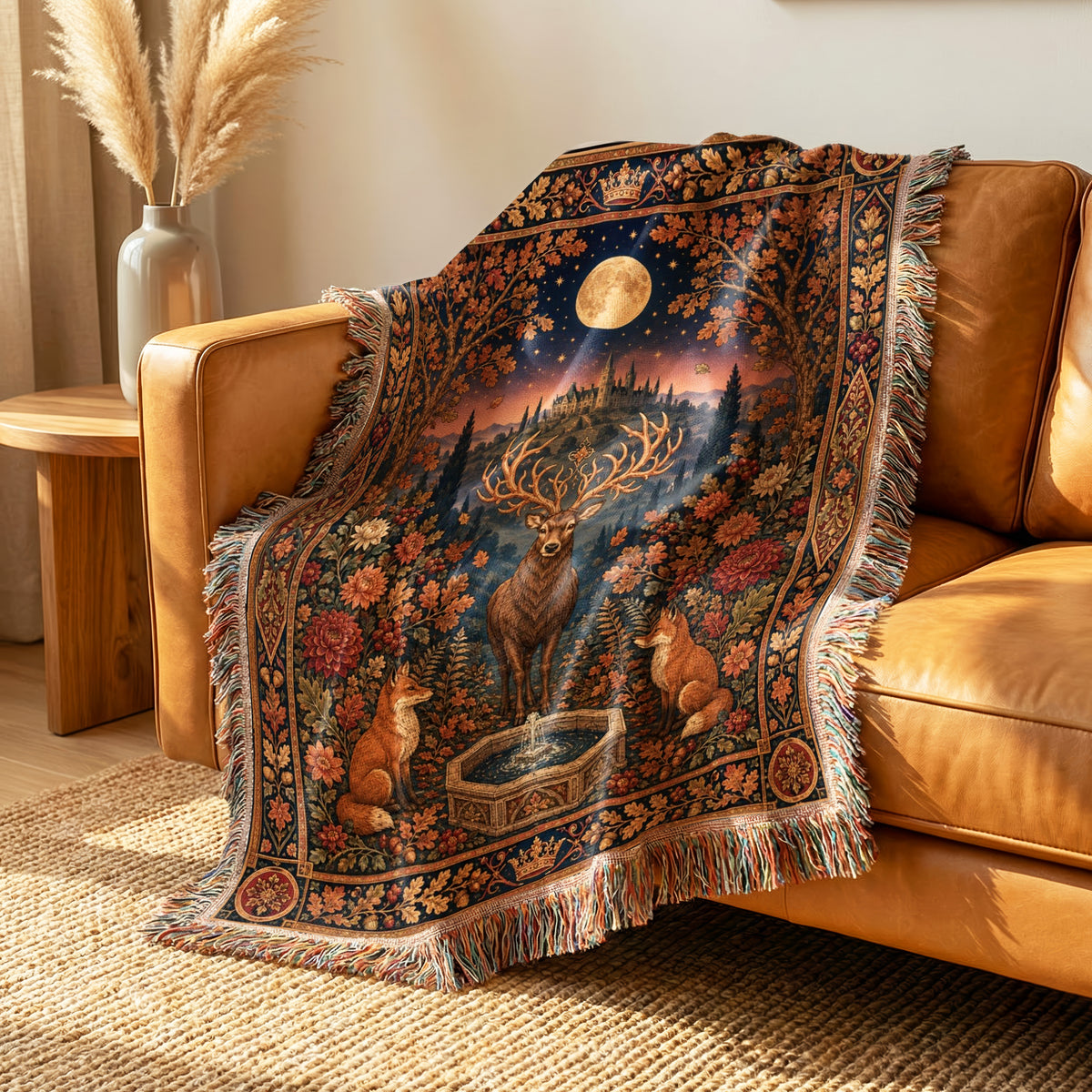 The Stag of the Autumn Moon Blanket