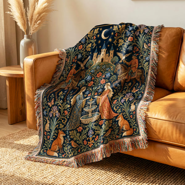 The Moonlit Falconers’ Garden Blanket