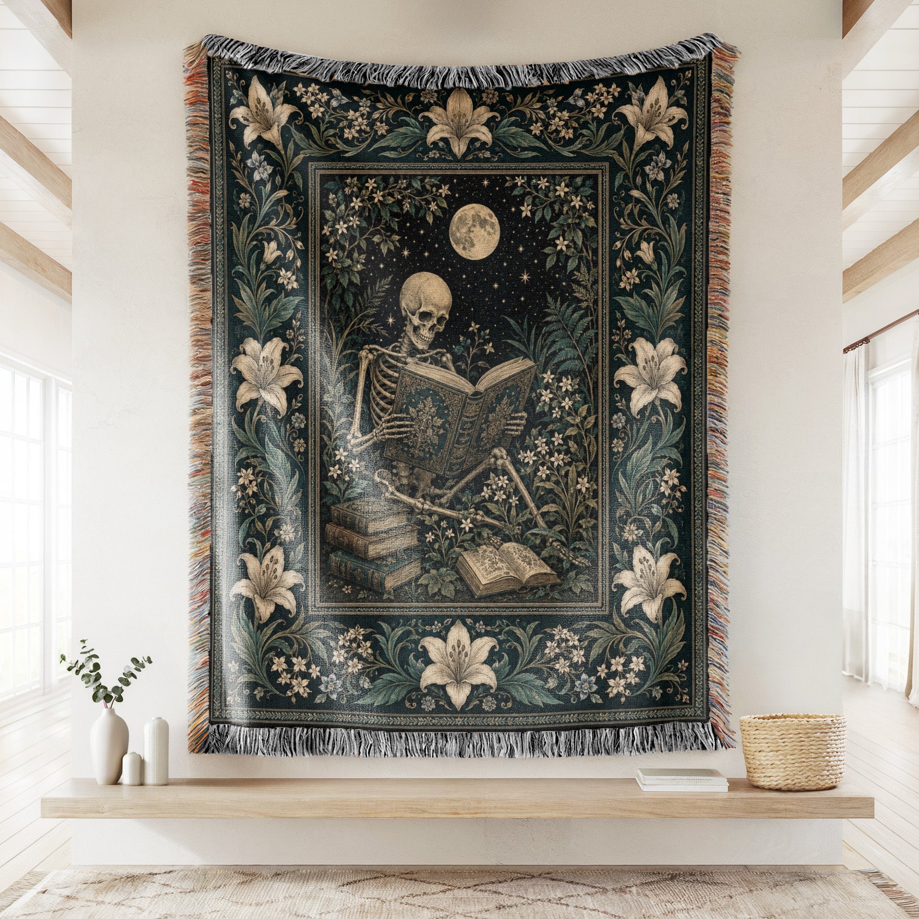Moonlit Skeleton Reader Blanket Secondary image