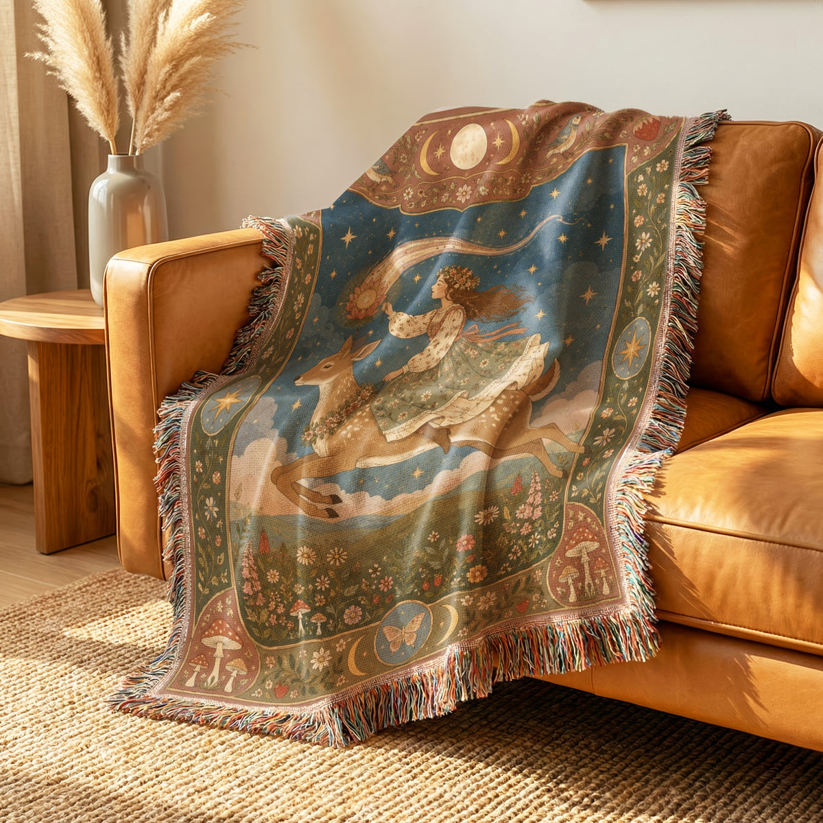 Celestial Deer Rider Blanket