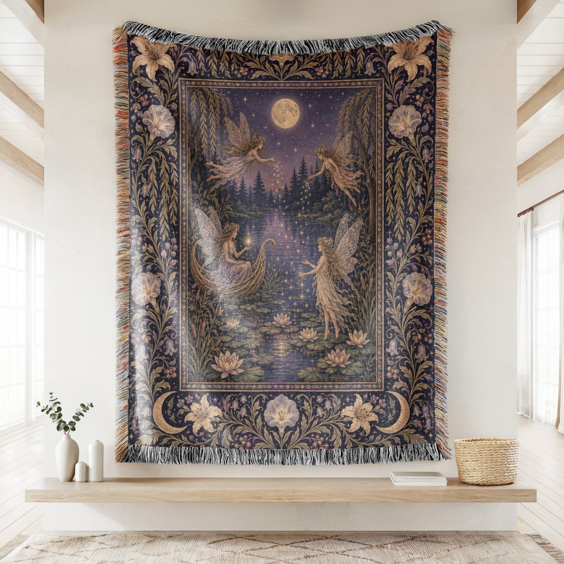 Moonlit Lily Lake Fairies Blanket Secondary image