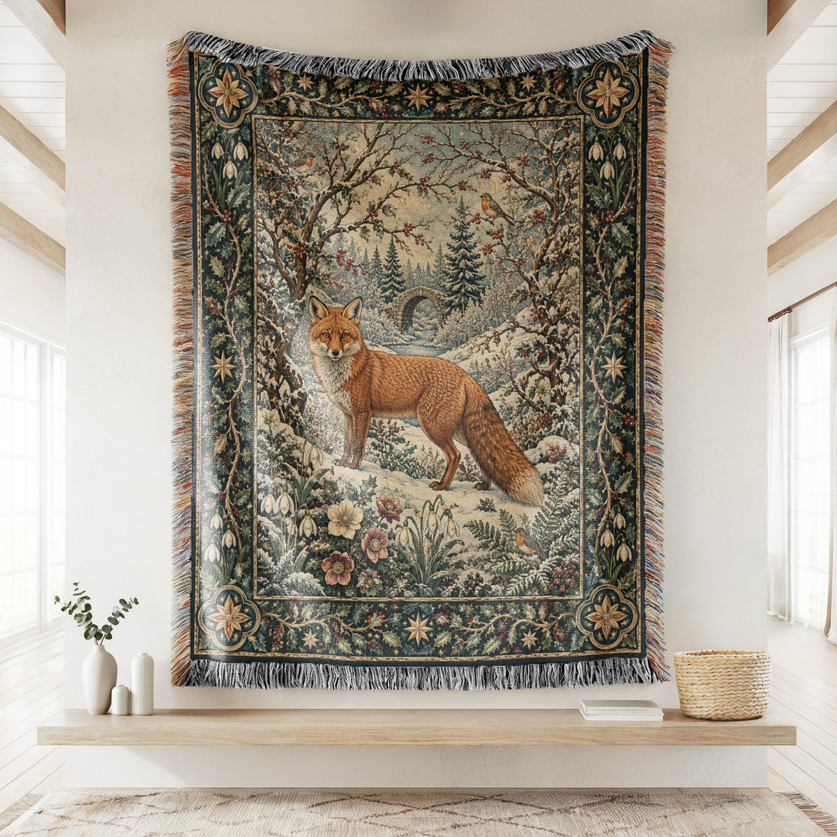 The Winter Fox Bridge Blanket