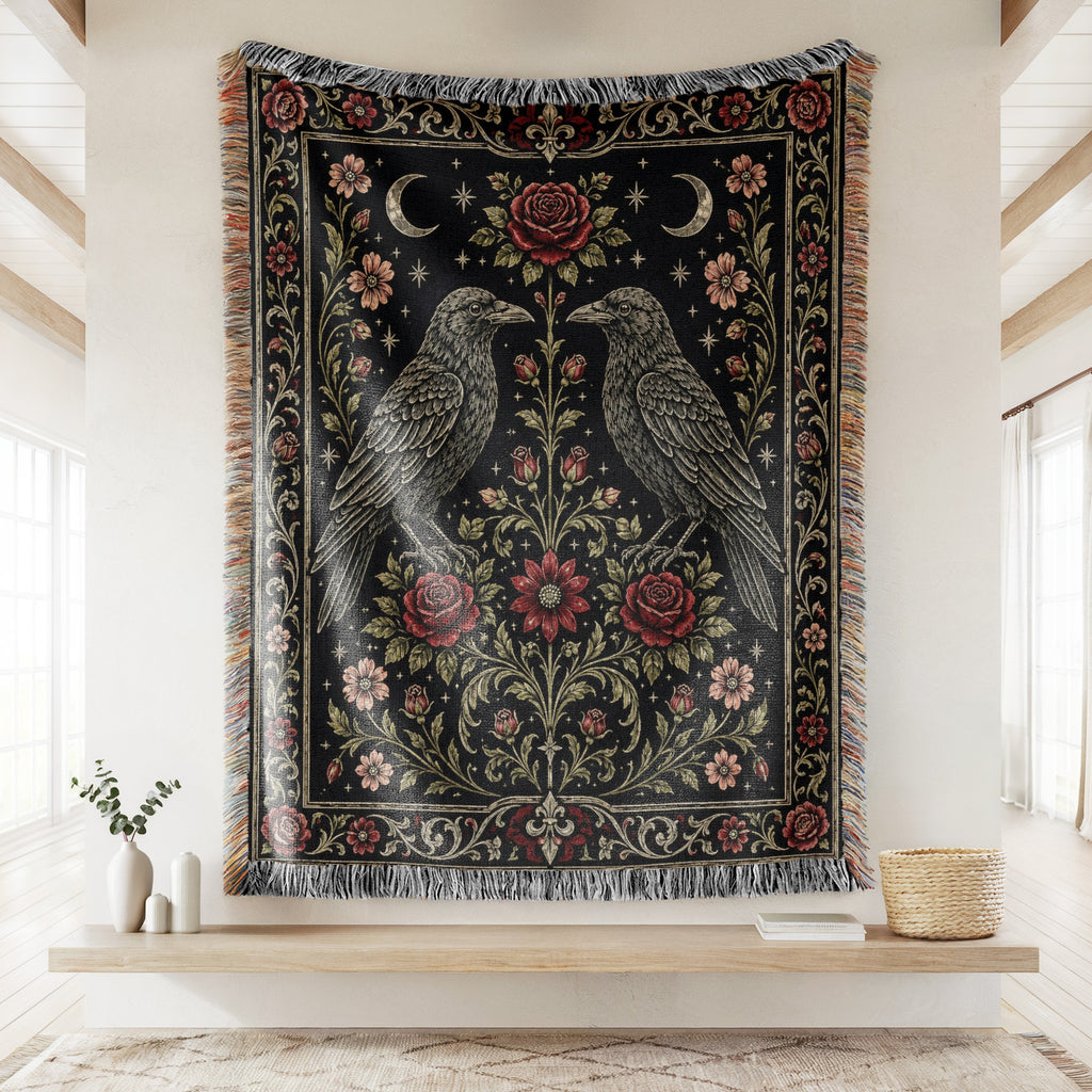Ravens of the Rose Garden Blanket