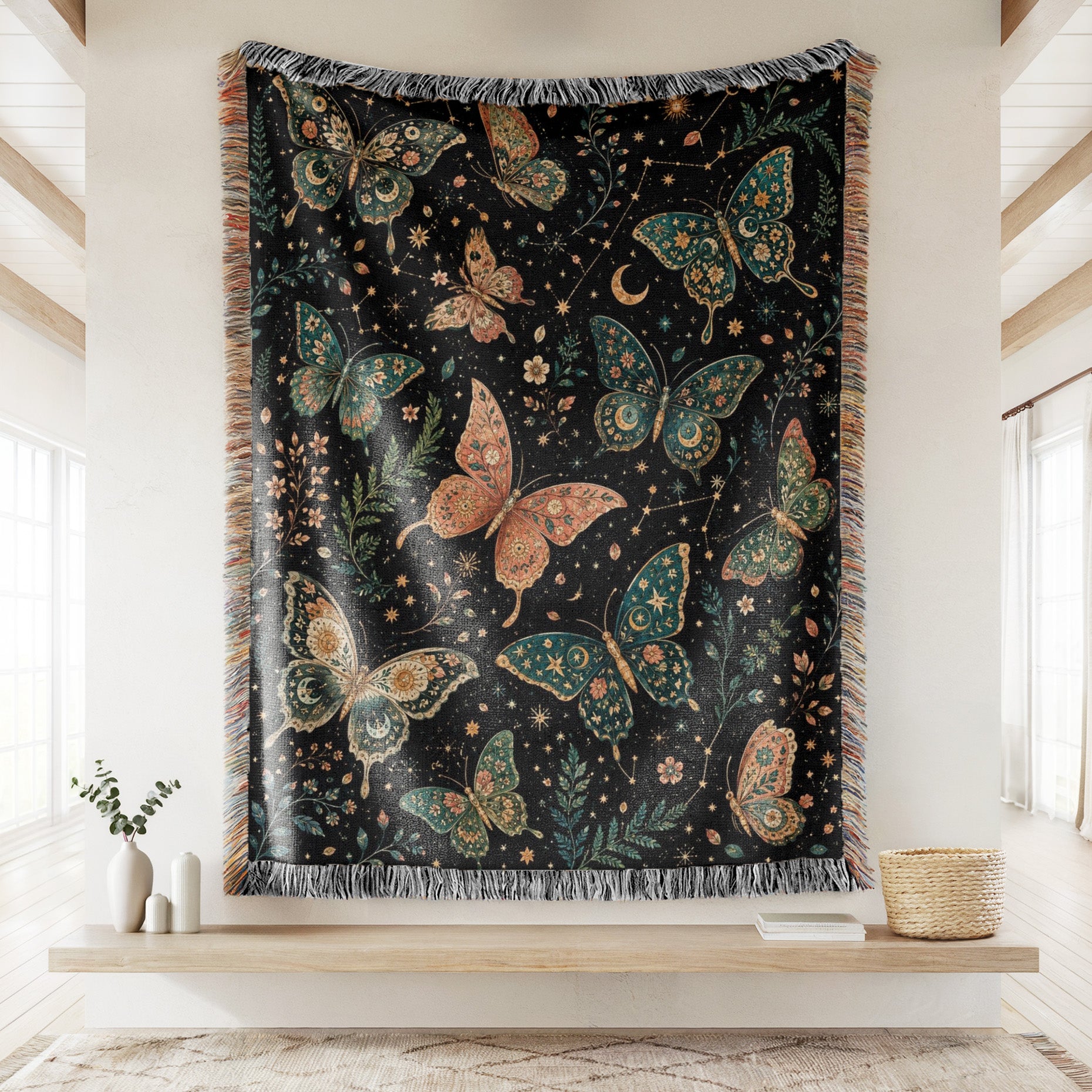Celestial Butterfly Garden Blanket Secondary image