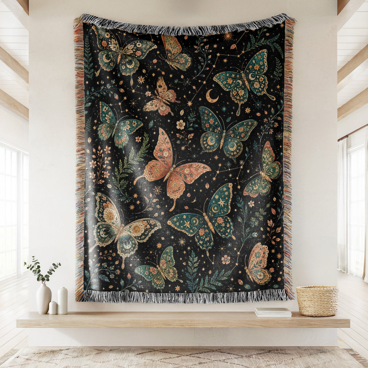 Celestial Butterfly Garden Blanket