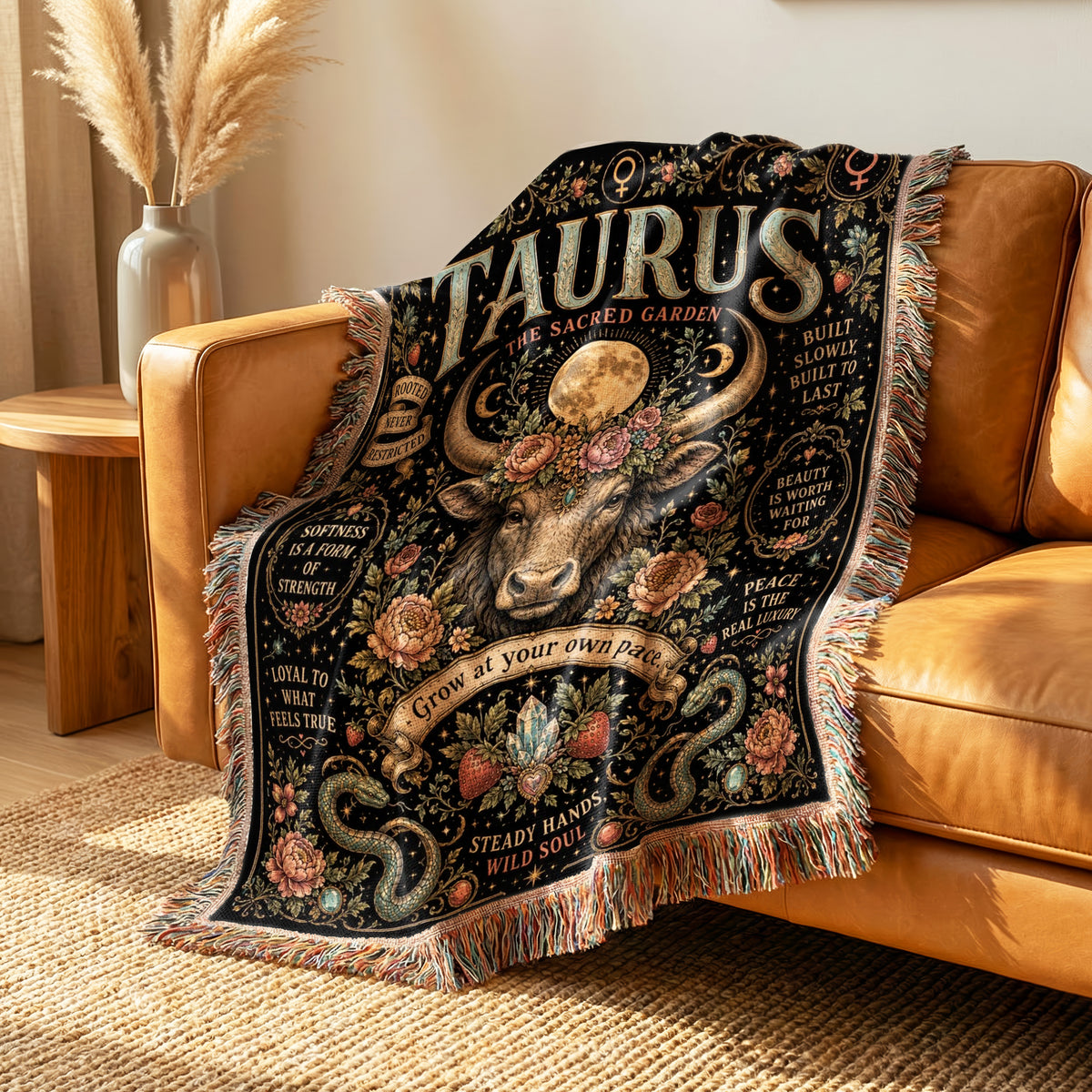 Taurus – The Sacred Garden Zodiac Blanket
