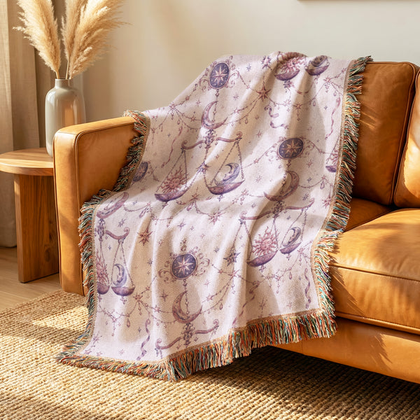 Libra Celestial Scales Pattern Blanket