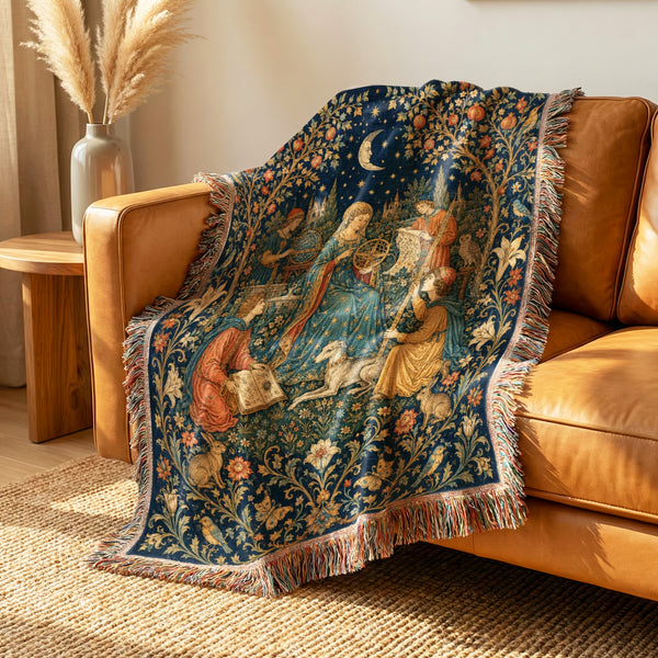 The Stargazers of the Moon Court Blanket