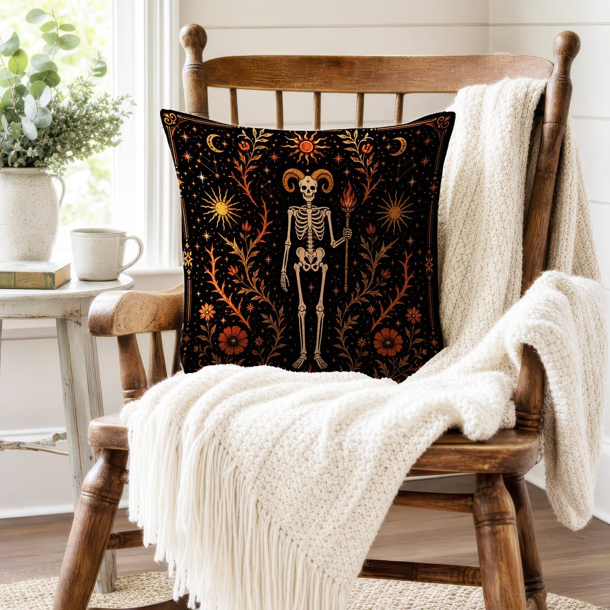 The Ram of Fire – Aries Gothic Zodiac Pillow